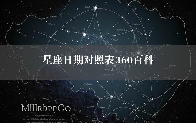 星座日期对照表360百科